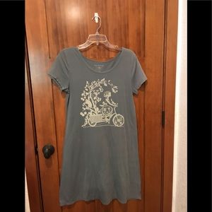 Casual short sleeve gray cotton dress